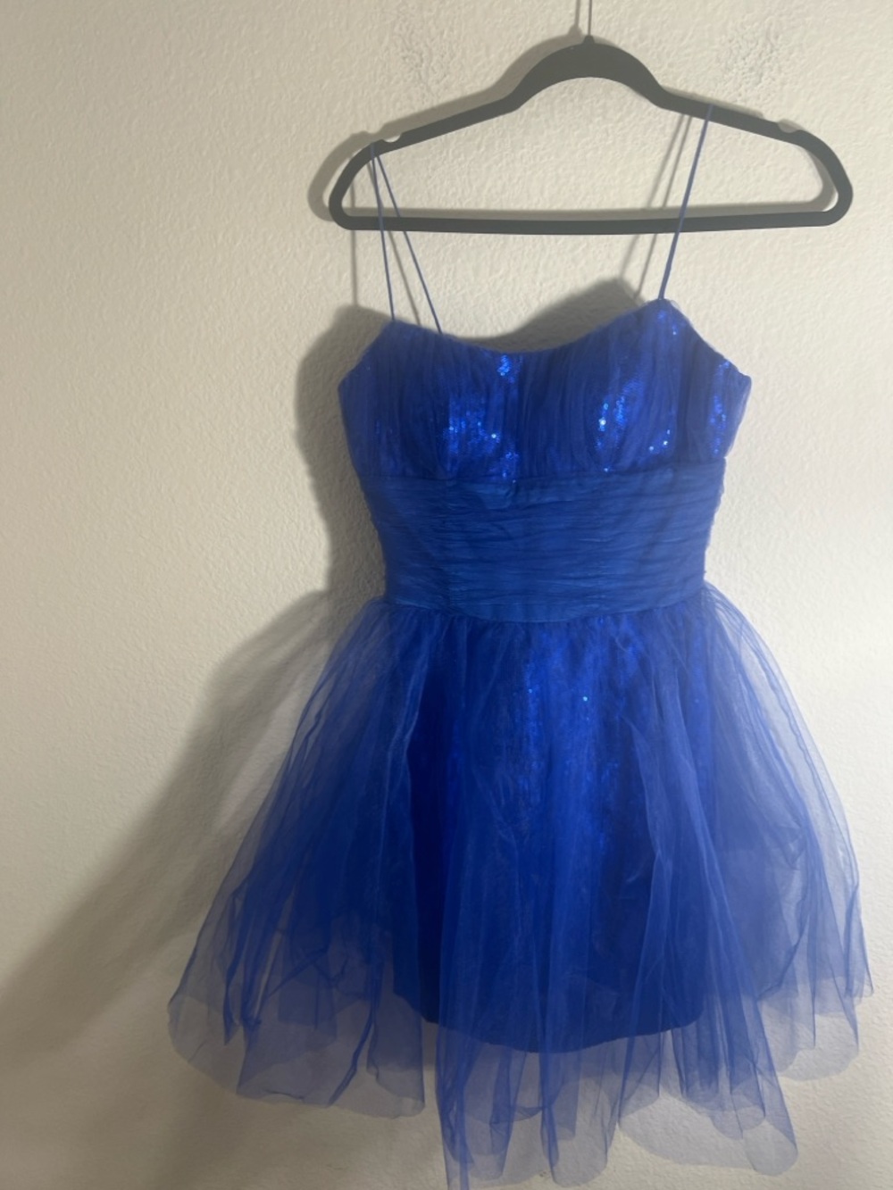 SHERRI HILL Sequin Tulle prom homecoming Party Dress size 2 Royal Blue - Picture 2 of 8